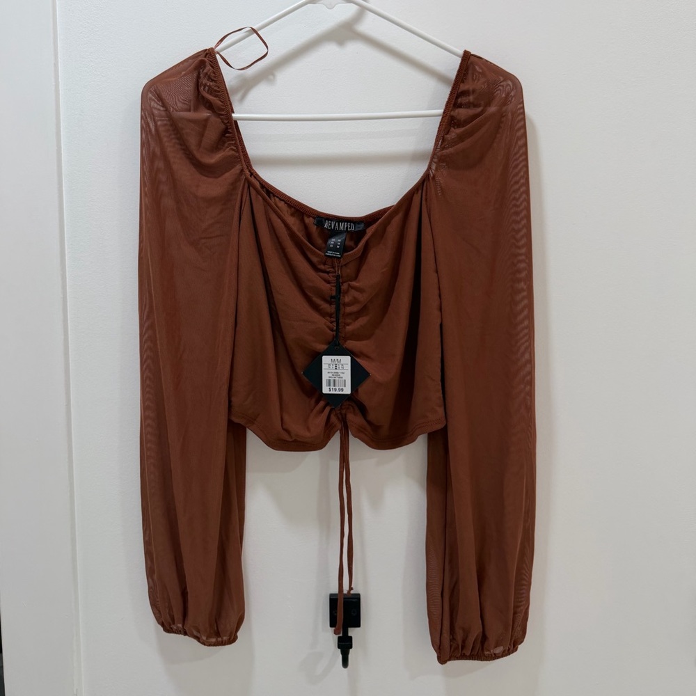 Revamped Rust Long Sleeve Blouse